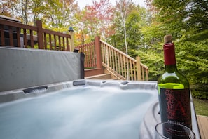 A hot tub for 6 on our extended deck