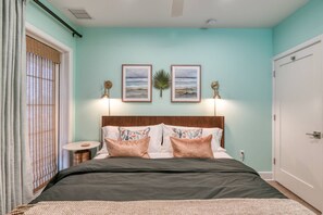 Recharge in the comfortable king bed.