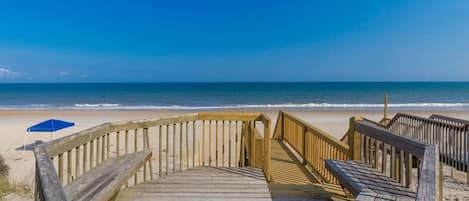Front Sun Deck by Private Beach Access