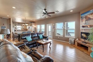 Open Living, Dining, and Kitchen