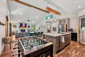 Huge Space w/ something for everyone. foosball, board games, movies, ppong