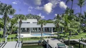 View of the backyard and back of the house