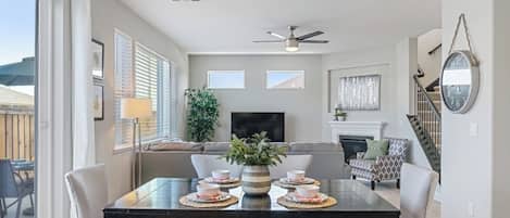 The dining area.