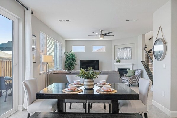 The dining area.