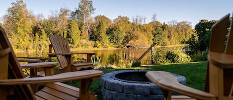 Fire pit with the beautiful river view