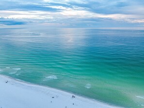 Emerald green waters and sugar white sand!