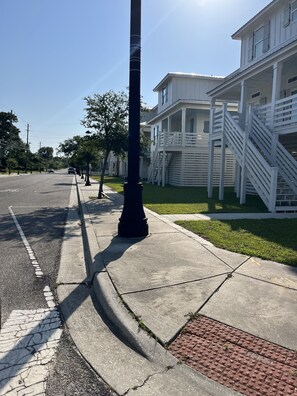 Side walk view and extra street parking