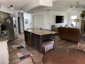 Kitchen is open to the living room