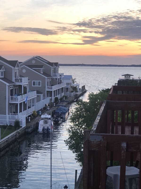 Enjoy Great Bay Views from the 3rd floor deck off Queen Bedroom.