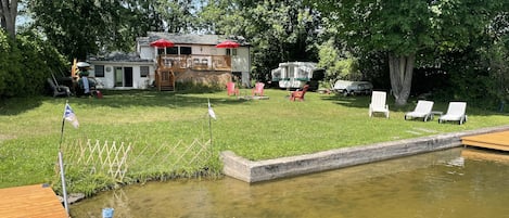 View of backyard from the dock