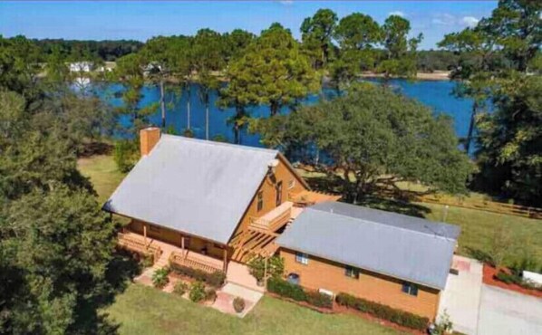 Cabin is building on left, garage is on right and currently not accessible 