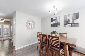 separate dining area with large dining table