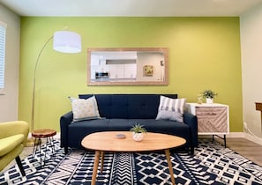 Hip and Designer furnished Living Area