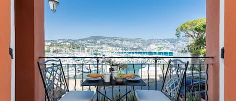 The balcony with its wonderful view of the port.