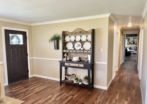 Main entry into the dining room with keypad door entry. 