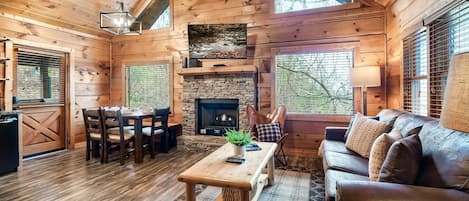 Cozy Living Room with Fireplace