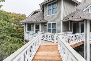 Walkway to our home. We are the door on the left. The house has 4 stories.