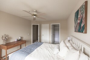 Large walk in closet and attached bathroom