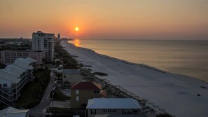Directly on the sands, this beachfront building offers unparalleled access to the shore and stunning coastal views.