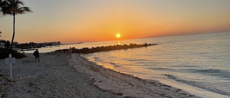 View of sunrise from the private beach