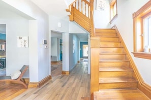 Gorgeous hardwood floors line the home