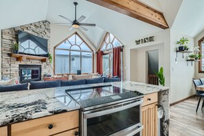 Fully equipped kitchen with modern appliances