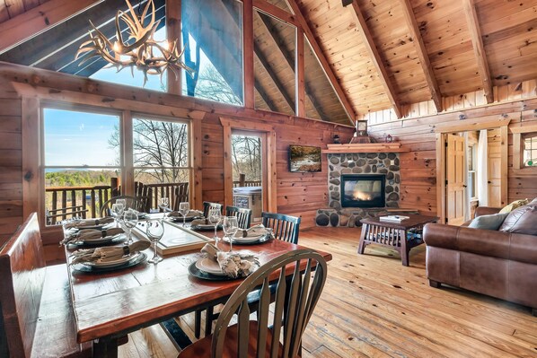 Gather together in this beautiful living and dining area on the main floor for meals and quality time with your friends and family