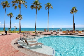 Pool over looking beach