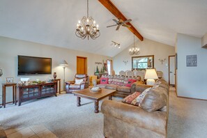 Living Room | Wood-Burning Fireplace | Wood Provided | Central Heat