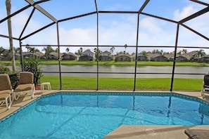 View from your pool of the lake, and with free fishing