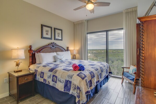 Comfortable King size bed in separate 1 bedroom!