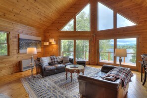 Living Room with views of Haley Pond