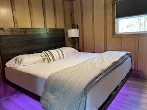 Bedroom 2 king size floating bed with LED lights