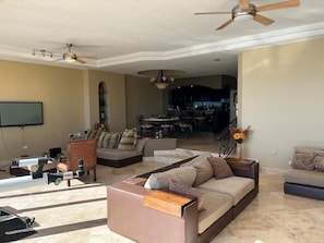 Oceanfront Great room loonking in