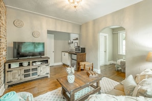 Upstairs living room - wet bar with mini fridge, microwave and coffee station