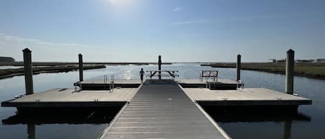 Our kayak dock is our favorite place to take a cup of joe and watch the sunrise.