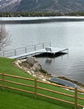 Private dock. Great for fishing, hanging out, and docking your boat. 
