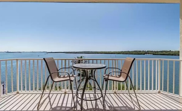 Stunning view of the Boca Ciega Bay from the balcony