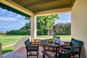 Dining area on the veranda with an amazing view