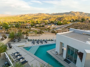 Architectural gem nestled on a hilltop overlooking Joshua Tree and Yucca Valley