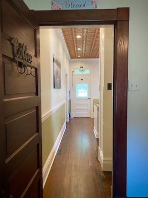 Hall leading to newly renovated kitchen.