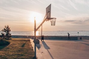 The beach has many attractions