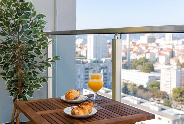Balcony overlooking the city