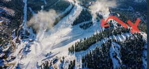 Located just 200 yards from skier access point on Headin’ Home trail.  