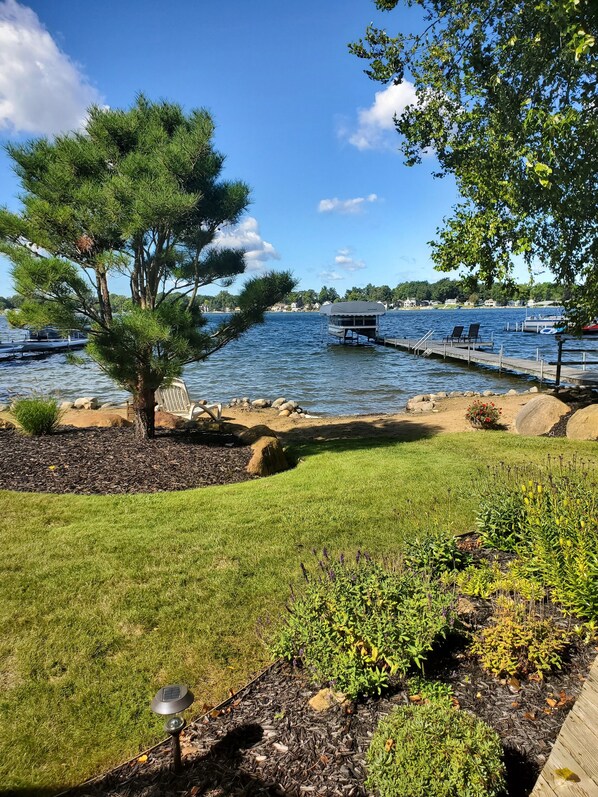 View of the lake from deck.