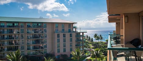 Western ocean and resort view from the lanai.