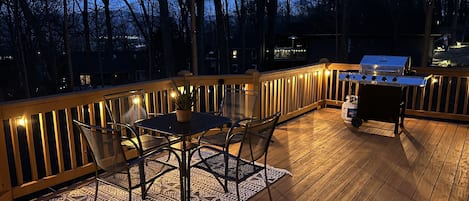 large deck for enjoying the mountain air! We have a grill and table also