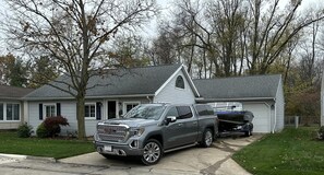 46' x 16' driveway for your boat.  Left side open for your car (remote provided)