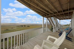 Tranquil marsh views off the back deck bedrooms.