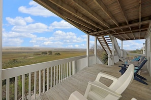 Tranquil marsh views off the back deck bedrooms.